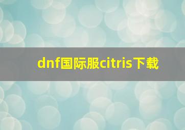 dnf国际服citris下载