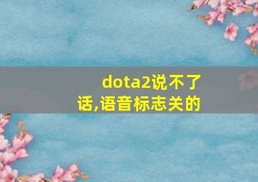 dota2说不了话,语音标志关的