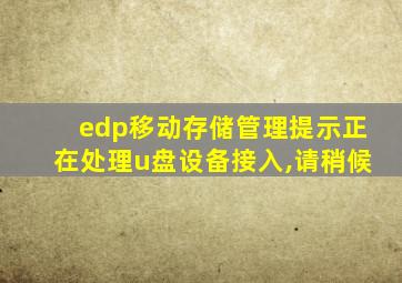 edp移动存储管理提示正在处理u盘设备接入,请稍候