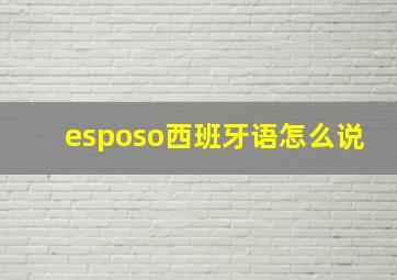 esposo西班牙语怎么说