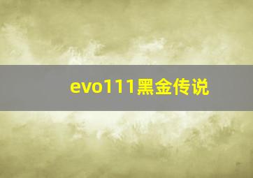 evo111黑金传说