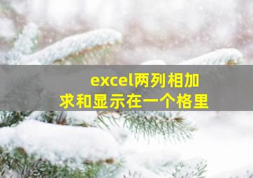 excel两列相加求和显示在一个格里