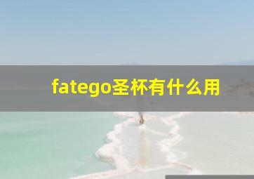 fatego圣杯有什么用