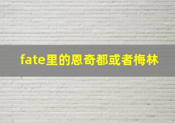 fate里的恩奇都或者梅林