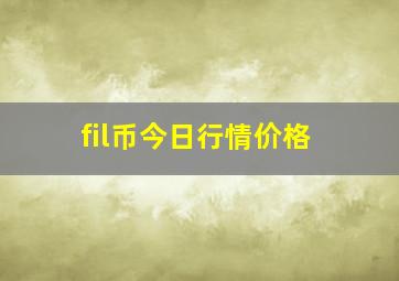 fil币今日行情价格