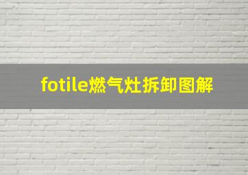 fotile燃气灶拆卸图解