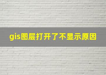 gis图层打开了不显示原因