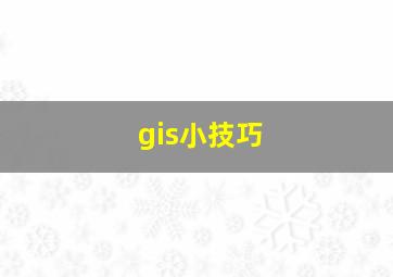 gis小技巧