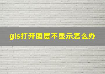 gis打开图层不显示怎么办