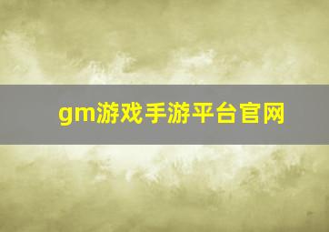 gm游戏手游平台官网