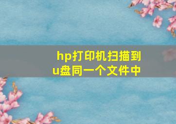 hp打印机扫描到u盘同一个文件中