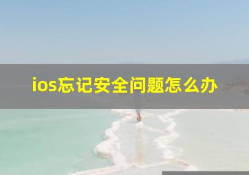 ios忘记安全问题怎么办