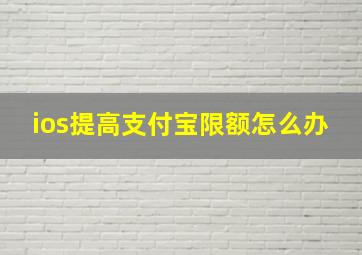 ios提高支付宝限额怎么办