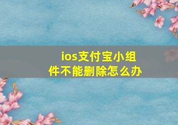 ios支付宝小组件不能删除怎么办