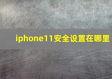 iphone11安全设置在哪里