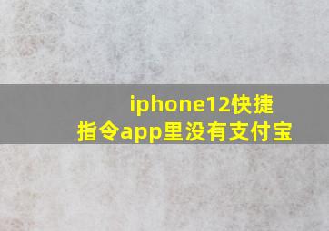 iphone12快捷指令app里没有支付宝