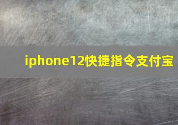 iphone12快捷指令支付宝