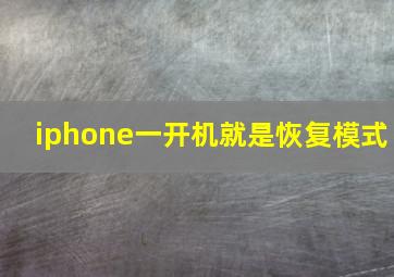 iphone一开机就是恢复模式