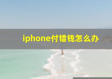 iphone付错钱怎么办