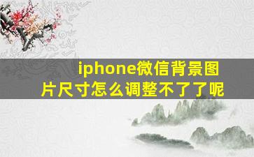 iphone微信背景图片尺寸怎么调整不了了呢