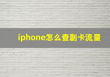 iphone怎么查副卡流量