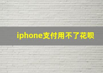 iphone支付用不了花呗