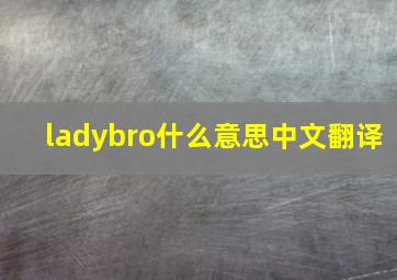 ladybro什么意思中文翻译