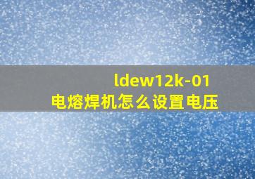 ldew12k-01电熔焊机怎么设置电压