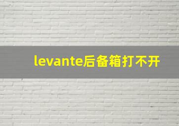 levante后备箱打不开