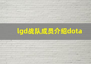 lgd战队成员介绍dota