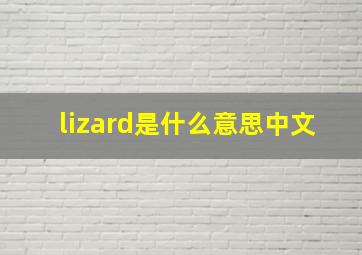 lizard是什么意思中文