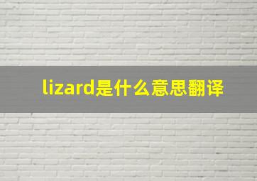 lizard是什么意思翻译