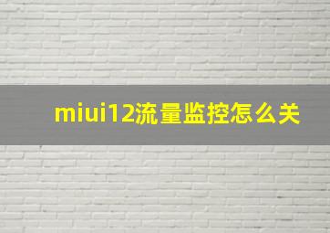 miui12流量监控怎么关