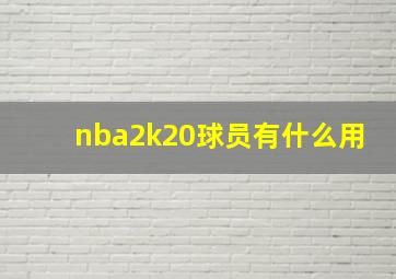 nba2k20球员有什么用