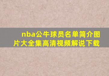 nba公牛球员名单简介图片大全集高清视频解说下载