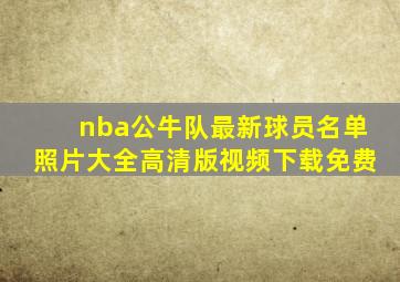 nba公牛队最新球员名单照片大全高清版视频下载免费