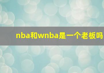 nba和wnba是一个老板吗