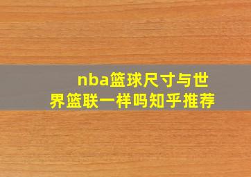 nba篮球尺寸与世界篮联一样吗知乎推荐