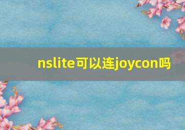 nslite可以连joycon吗