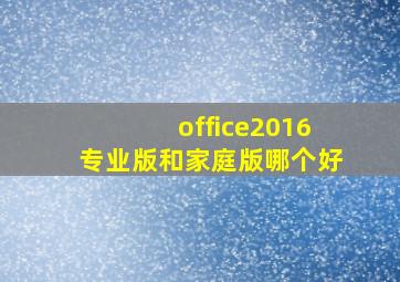 office2016专业版和家庭版哪个好