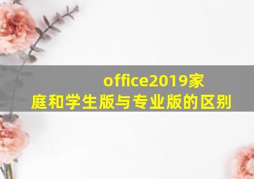 office2019家庭和学生版与专业版的区别