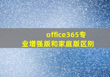 office365专业增强版和家庭版区别