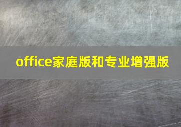 office家庭版和专业增强版