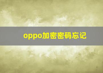 oppo加密密码忘记