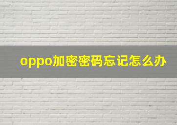 oppo加密密码忘记怎么办