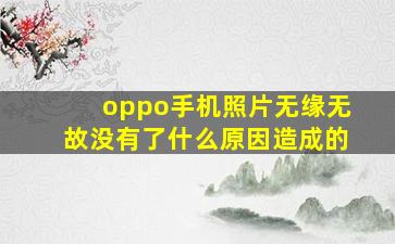 oppo手机照片无缘无故没有了什么原因造成的