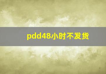 pdd48小时不发货