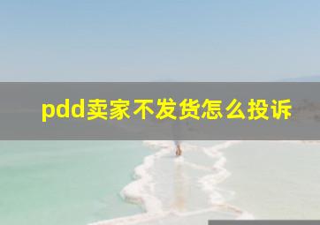 pdd卖家不发货怎么投诉