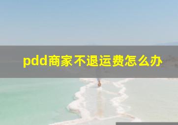 pdd商家不退运费怎么办