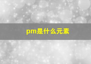 pm是什么元素